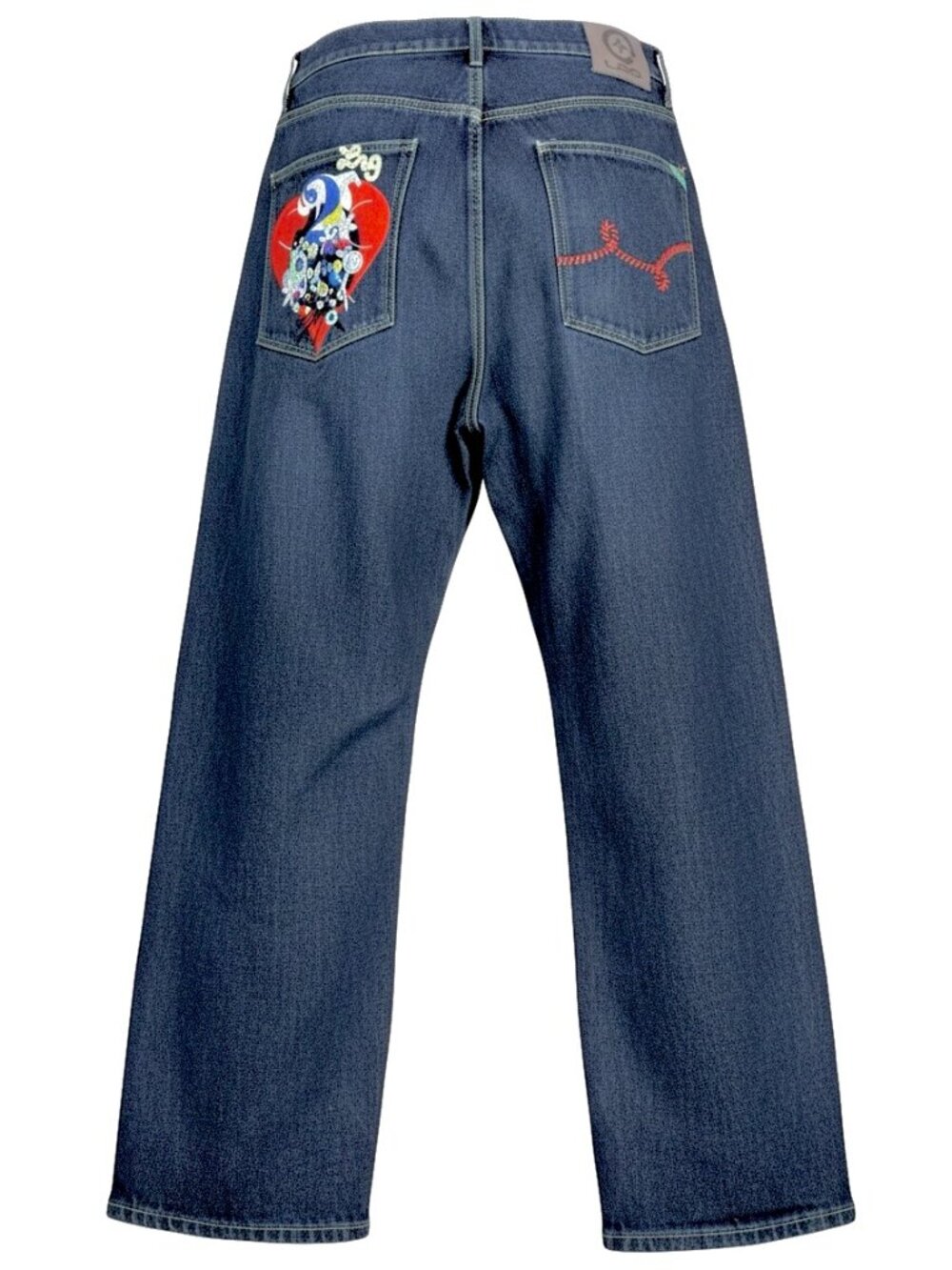 RARE!  Embroidered Love Heart RG Lifted Research Group Mens  Indigo Denim 36"x30 - Picture 11 of 16